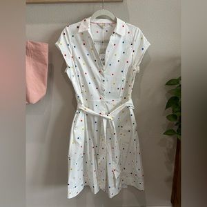NWT Boden button-down shirt dress, size 8